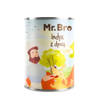 Mr. Bro LIGHT Indyk z Dynią – mokra karma monobiałkowa dla psa – 400 g