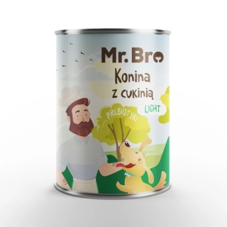 Mr. Bro LIGHT Konina z cukinią + prebiotyki – mokra karma dla psa – 400g