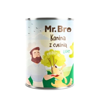 Mr. Bro LIGHT Konina z cukinią + prebiotyki – mokra karma dla psa – 400g