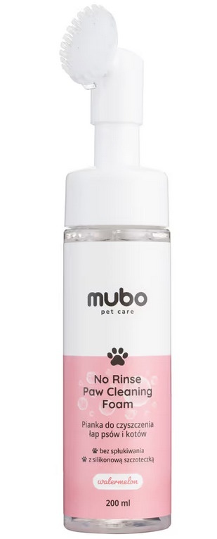 Mubo No Rinse Paw Cleaning Foam Watermelon – arbuzowa pianka do mycia łap psa i kota, bez spłukiwania – 200 ml
