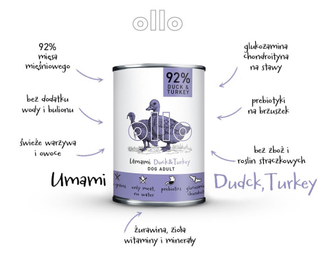 Ollo - Umami Duck&Turkey 400g - Kaczka i Indyk Ollo - Umami Duck&Turkey 400g - Kaczka i Indyk