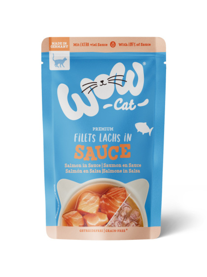 WOW CAT Lachs in sauce - filety łososia w sosie - karma mokra dla kota (85g)