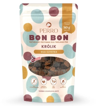 PERRO BON BON Królik z Czystkiem Przysmaki z Dodatkiem Funkcyjnym 80g