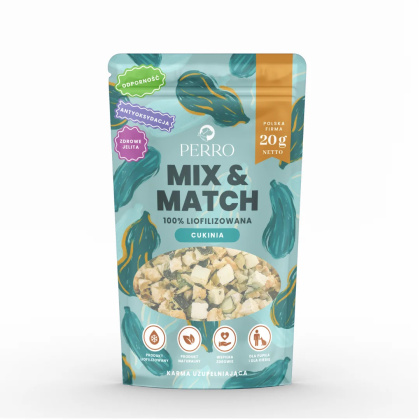 PERRO MIX & MATCH Cukinia – Przysmaki liofilizowane dla psa 20g