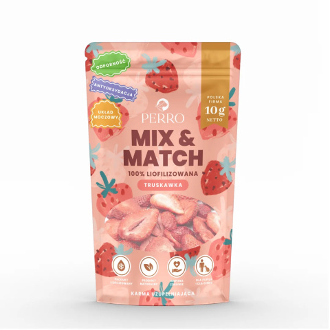 PERRO MIX & MATCH Truskawka – Przysmaki liofilizowane dla psa 10g PERRO MIX & MATCH Truskawka – Przysmaki liofilizowane dla psa 10g