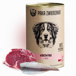 Paka Zwierzaka karma mokra Wołowina i śledź (400g)