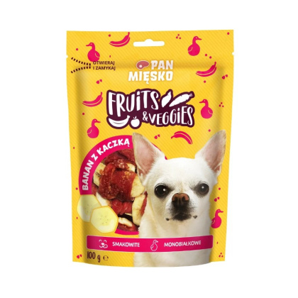 Pan Mięsko - Fruits & Veggies - Banan z kaczką - Przysmak dla psa - 100g