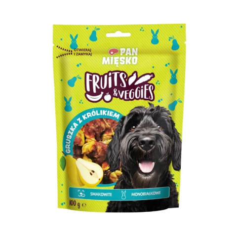 Pan Mięsko - Fruits & Veggies - Gruszka z królikiem - Przysmak dla psa - 100g Pan Mięsko - Fruits & Veggies - Gruszka z królikiem - Przysmak dla psa - 100g