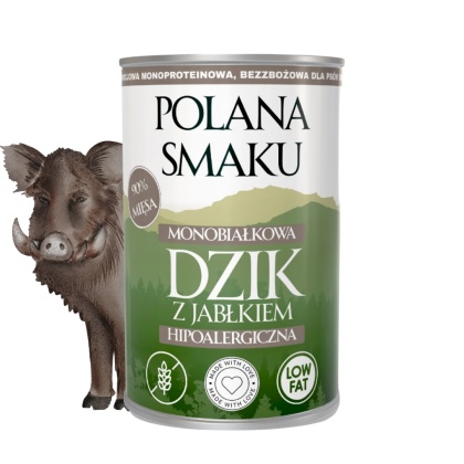 Polana Smaku - Dzik z jabłkiem - karma mokra dla psa - 400g