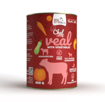 Syta Micha – Karma mokra dla psa – Cielęcina z warzywami 400g Syta Micha – Karma mokra dla psa – Cielęcina z warzywami 400g