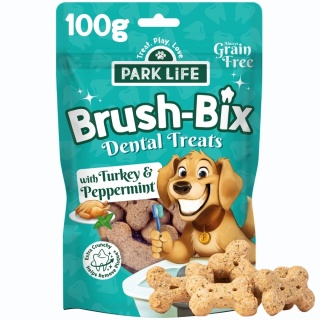 Park life - Brush-Bix Dog Biscuits - ciasteczka dla psa dental z indykiem i miętą 100g