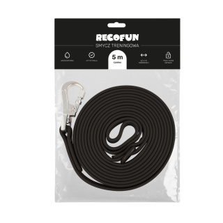 RecoFun Smycz treningowa dla psa PVC - czarna - 5 metrów