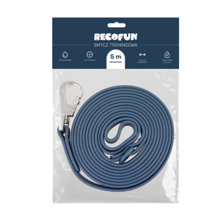 RecoFun Smycz treningowa dla psa PVC - granatowa - 5 metrów
