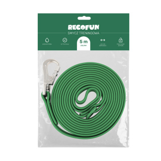 RecoFun Smycz treningowa dla psa PVC - zielona - 5 metrów