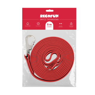 RecoFun Smycz treningowa dla psa PVC - czerwona - 5 metrów