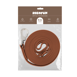 RecoFun Smycz treningowa dla psa PVC - brązowa - 5 metrów