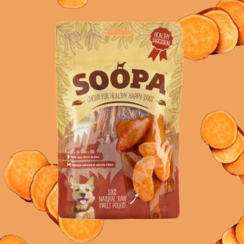 SOOPA Chews Sweet Potato – wege gryzak dla psa z batata – 100% naturalny - 100 g SOOPA Chews Sweet Potato – wege gryzak dla psa z batata – 100% naturalny - 100 g