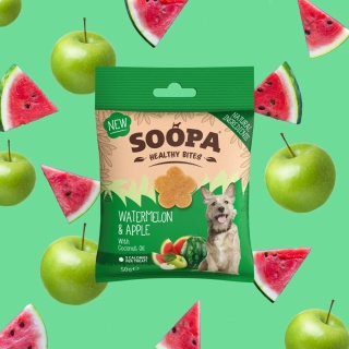 SOOPA Healthy Bites Watermelon & Apple – wege przysmaki dla psa z arbuzem i jabłkiem – 50g