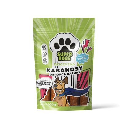 SUPERDOGS Obrońca Natury – Kabanosy z dziczyzny dla psa – 100 g