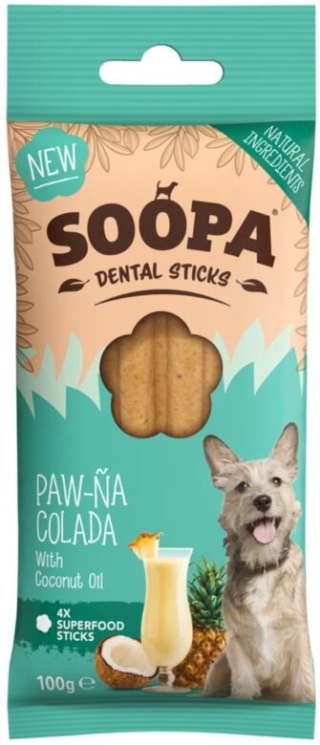 Soopa Paw-Na Colada Dental Sticks – wege gryzak dentystyczny dla psa (100 g)
