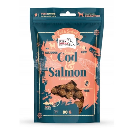 Syta Micha Fish & Seafood Przysmaki dorsz z łososiem dla psa 80g