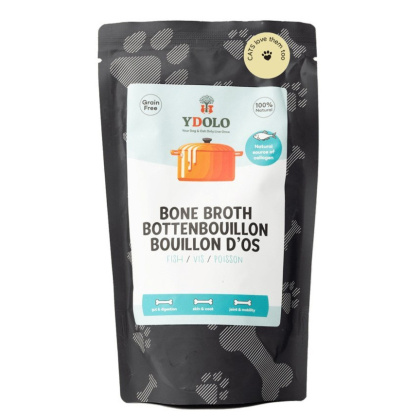 YDOLO Bone Broth Fish – rybny bulion kolagenowy dla psa i kota (230 ml)