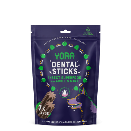 YORA LARGE Dental Sticks Jabłko z mietą - przysmak dentystyczny dla psów - 270g