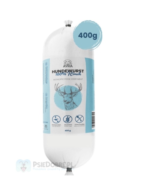 Ayka - kiełbasa treningowa dla psa - jeleń - 400g