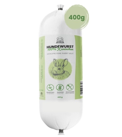 Ayka – kiełbaska treningowa dla psa - królik - 400g