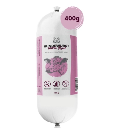 Ayka - kiełbaska treningowa dla psa - wołowina - 400g