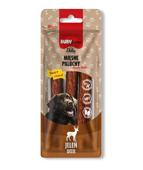 BUBAlicious Daily – miękkie paluchy dla psa JELEŃ 90g
