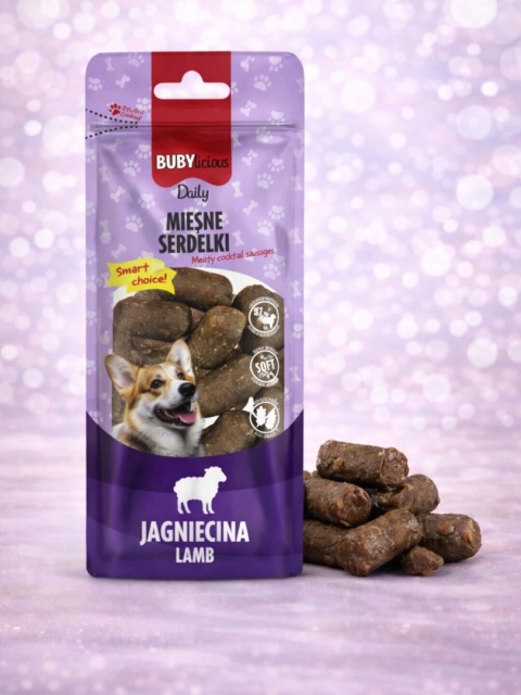 BUBAlicious Daily miękkie serdelki  dla psa 60g JAGNIĘCINA
