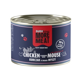 BUBAlicious More Meat – karma mokra dla kota DUO – kurczak i mysz 185 g