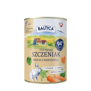 Baltica Puppy - karma mokra dla szczeniąt - Królik z marchewką 400 g