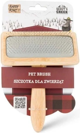 Barry King – Szczotka pudlówka dla zwierząt z bambusową rączką – 12,2 × 15,5 cm