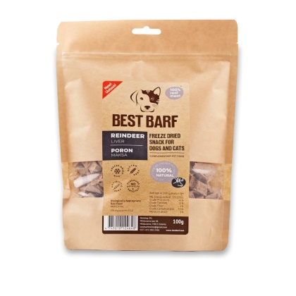Best Barf – Liofilizowana wątroba z renifera – przysmak premium dla psa – 50 g