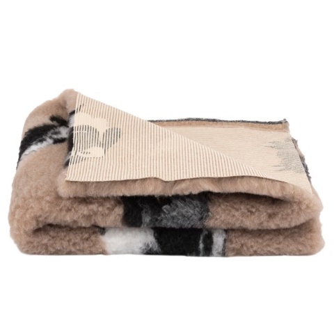 Blovi DryBed A+ - antypoślizgowe posłanie, legowisko dla zwierząt - beżowe w owieczki - 75x50cm