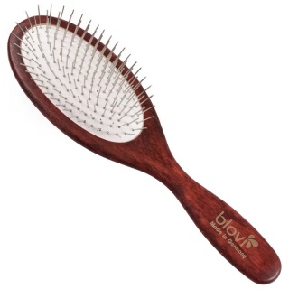 Blovi Red Wood Soft Pin Brush - duża, drewniana szczotka z metalowymi pinami 21mm, bardzo miękka (York, Maltańczyk, Shih-Tzu)