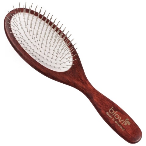 Blovi Red Wood Soft Pin Brush - duża, drewniana szczotka z metalowymi pinami 21mm, bardzo miękka (York, Maltańczyk, Shih-Tzu)