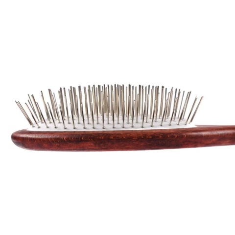Blovi Red Wood Soft Pin Brush - duża, drewniana szczotka z metalowymi pinami 21mm, bardzo miękka (York, Maltańczyk, Shih-Tzu)
