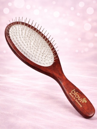 Blovi Red Wood Soft Pin Brush - duża, drewniana szczotka z metalowymi pinami 21mm, bardzo miękka (York, Maltańczyk, Shih-Tzu)