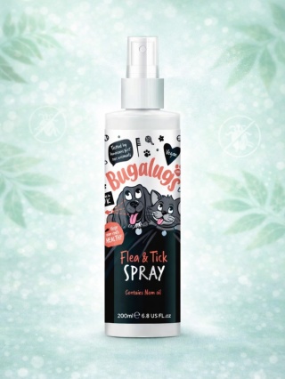 Bugalugs Flea & Tick Spray z olejkiem Neem – naturalna ochrona dla psa i kota (200 ml)