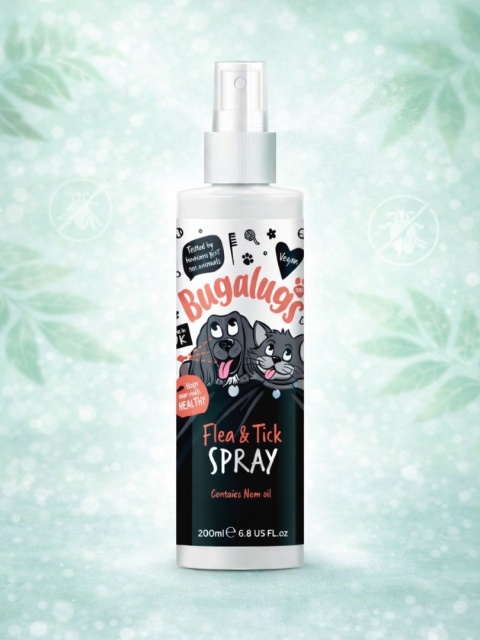 Bugalugs Flea & Tick Spray z olejkiem Neem – naturalna ochrona dla psa i kota (200 ml)
