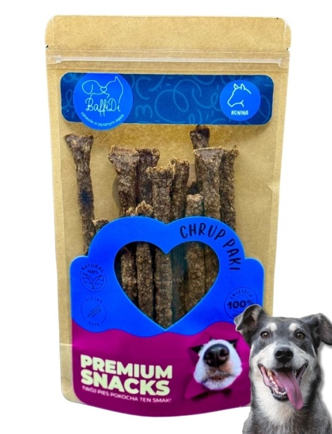 ChrupPaki dla psa - paluszki mięsne - konina 100g,