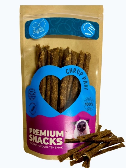 ChrupPaki dla psa - paluszki mięsne z kaczki 100g