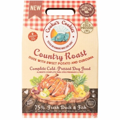 Cooka's Cookies COUNTRY ROAST - Półwilgotna karma dla psa tłoczona na zimno z kaczką i rybą 3kg