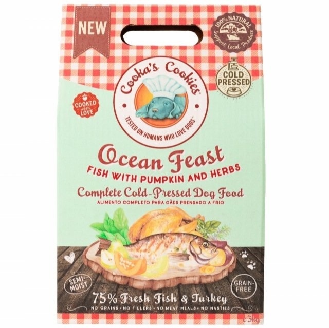Cooka's Cookies Ocean Feast półwilgotna karma tłoczona na zimno dla psa