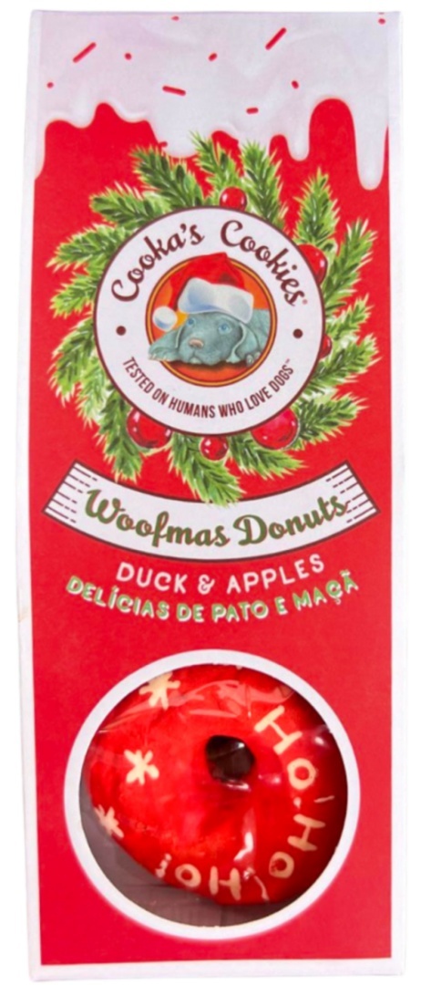 Cooka’s Cookies WOOFMAS DONUTS – świąteczne donuty z indyka i kaczki dla psa (70 g)
