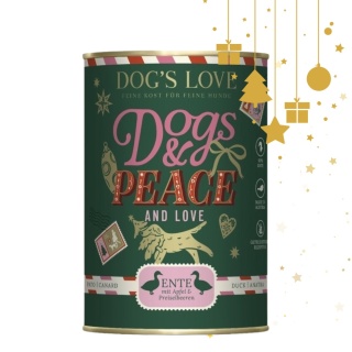 DOG'S LOVE Winter Menu Ente – Kaczka z jabłkami i żurawiną – świąteczna karma dla psa (400 g)