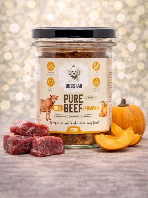 DOGSTAR Pure Beef -  karma mokra dla psa wołowina z cukinią - 300g